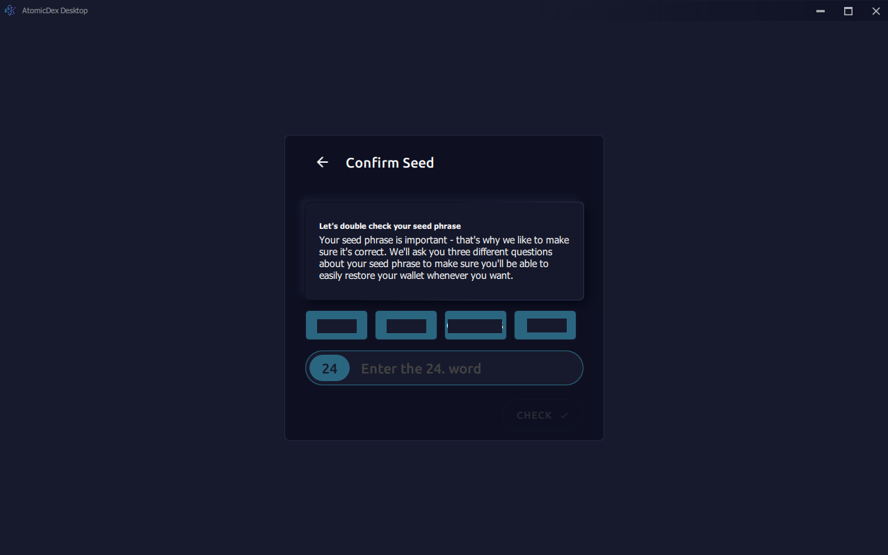 Step 3 — Seed Phrase Verification